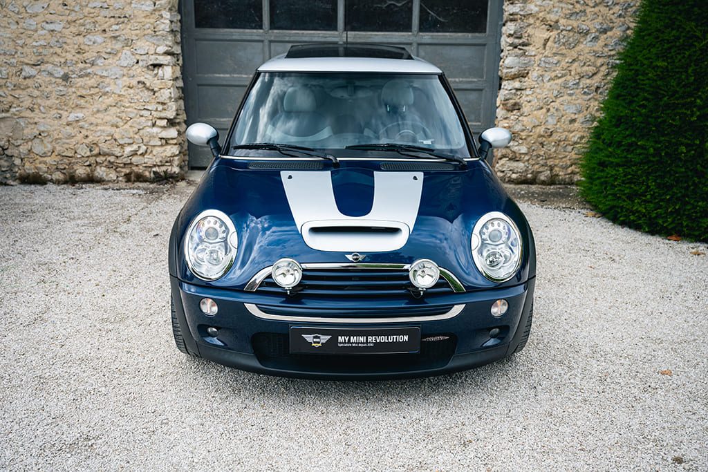 Mini Cooper S Checkmate John Cooper Works JCW Hatch R53 210hp blue for sale used My Mini Revolution Paris
