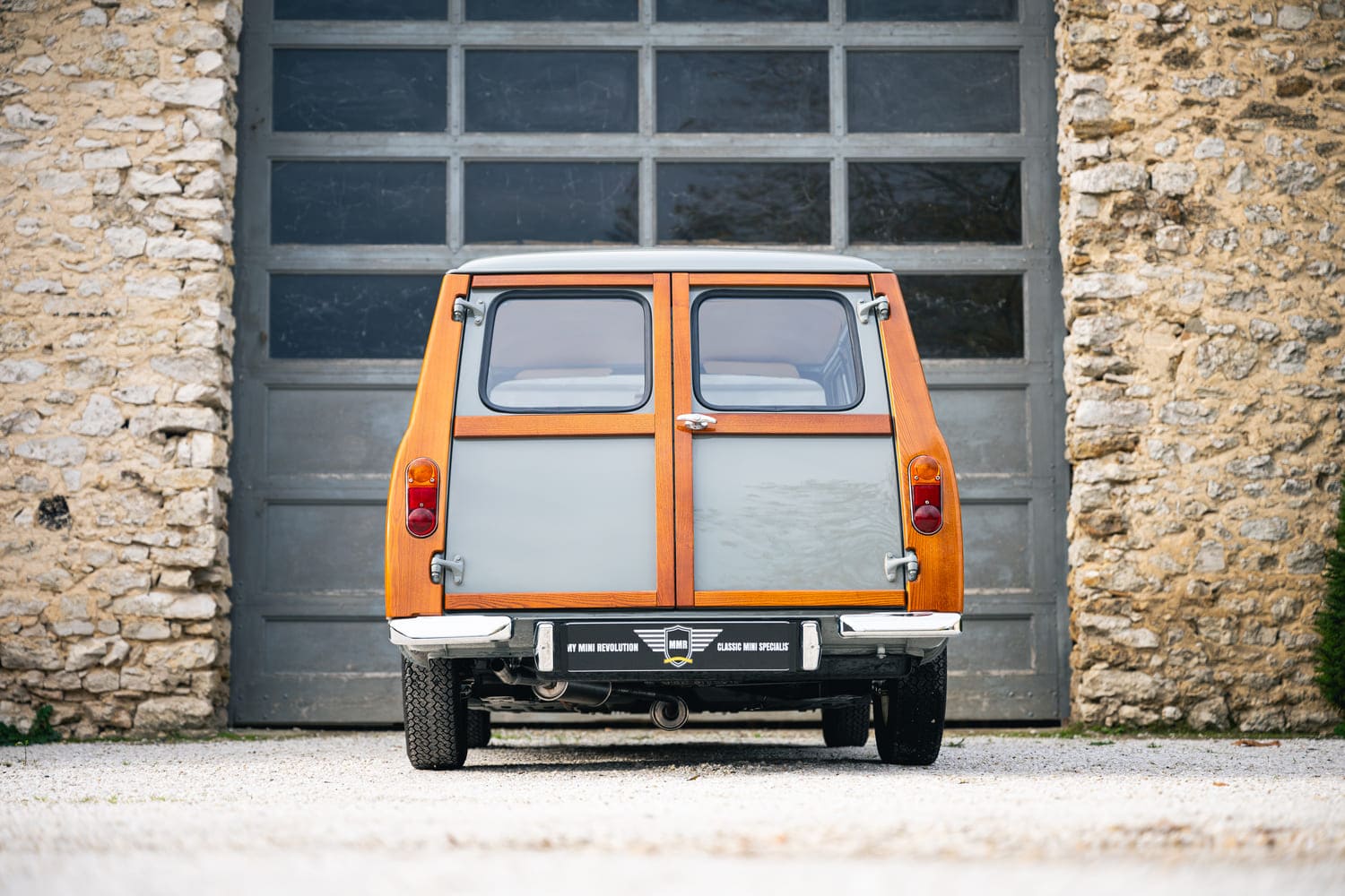 Morris Mini Traveler Flat Roof Tweed Gray 1962 for sale original complete restoration used My Mini Revolution Paris