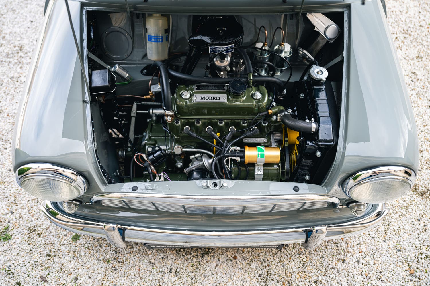 Morris Mini Traveler Flat Roof Tweed Gray 1962 for sale original complete restoration used My Mini Revolution Paris