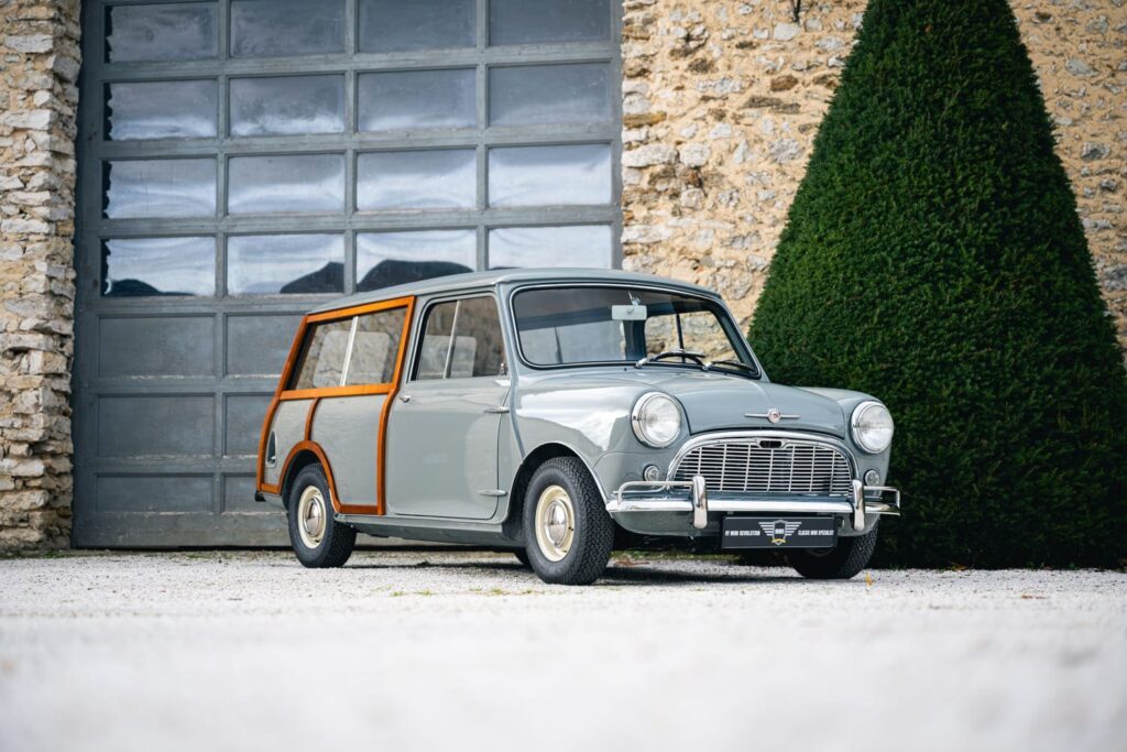 Morris Mini Traveller Flat Roof Tweed Grey 1962 à vendre restauration intégrale origine occasion My Mini Revolution Paris