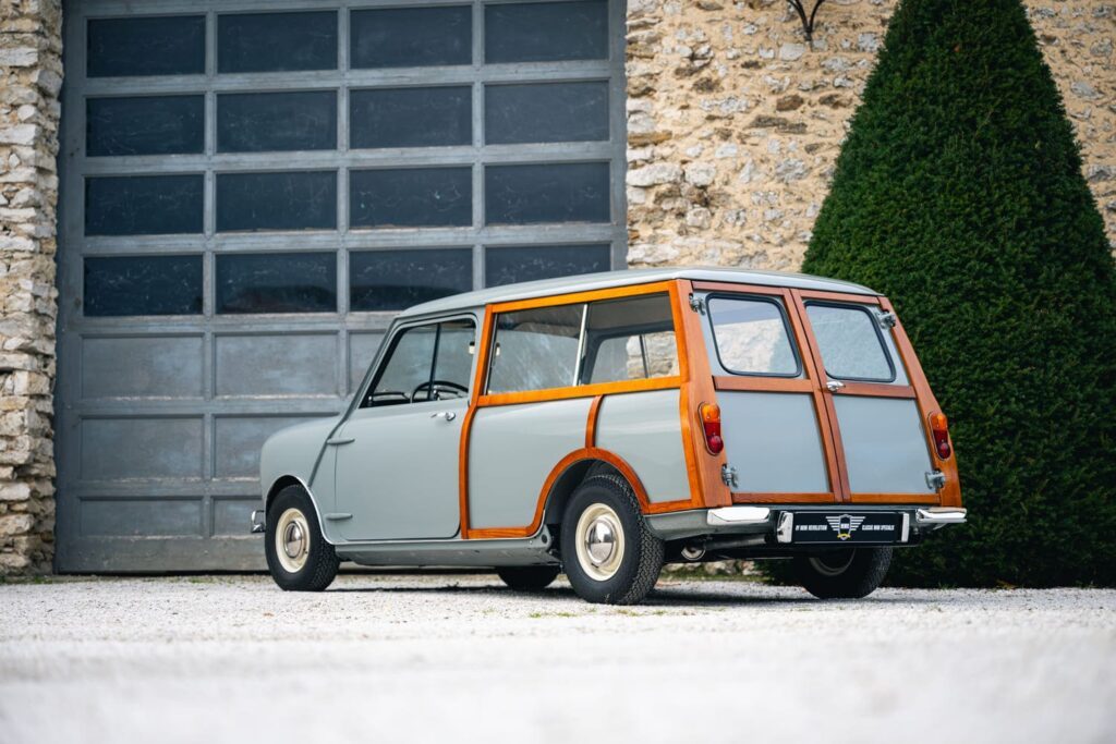 Morris Mini Traveller Flat Roof Tweed Grey 1962 à vendre restauration intégrale origine occasion My Mini Revolution Paris