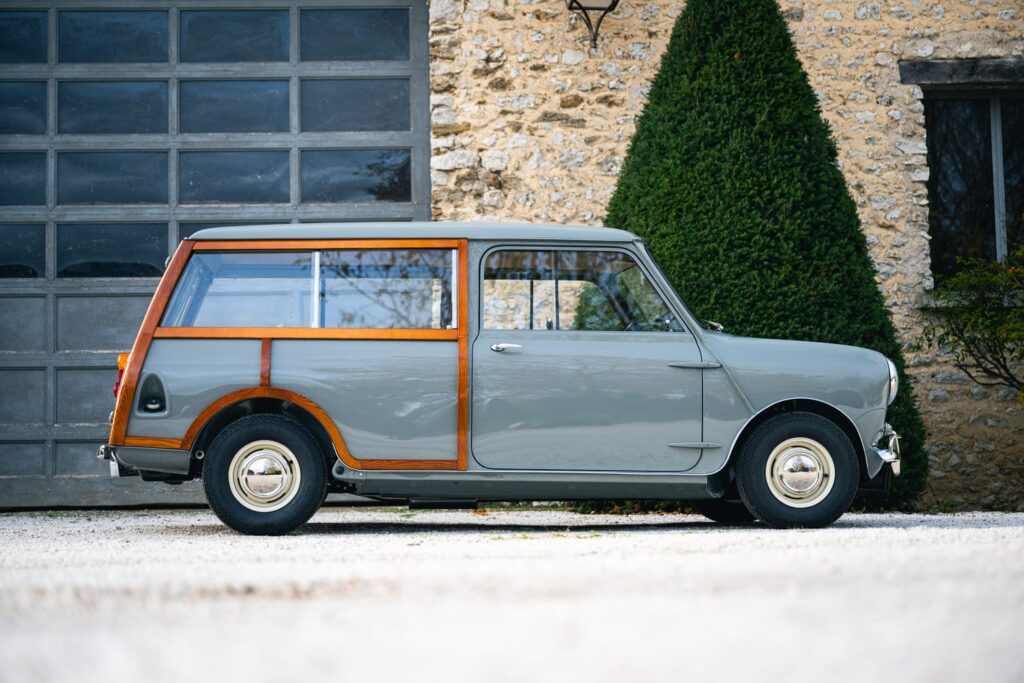Morris Mini Traveller Flat Roof Tweed Grey 1962 à vendre restauration intégrale origine occasion My Mini Revolution Paris