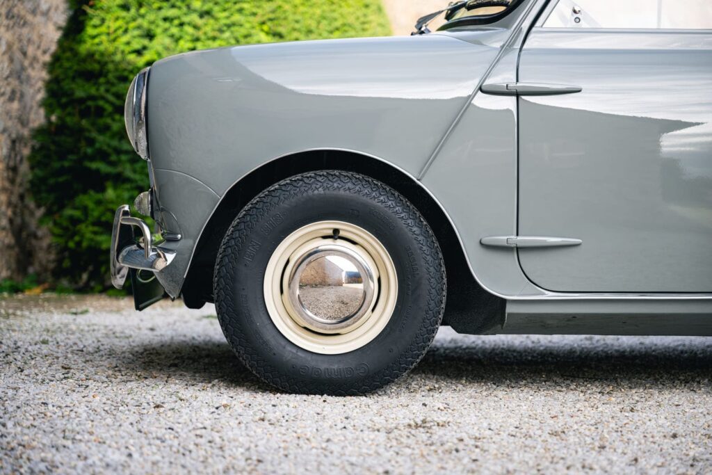 Morris Mini Traveller Flat Roof Tweed Grey 1962 à vendre restauration intégrale origine occasion My Mini Revolution Paris