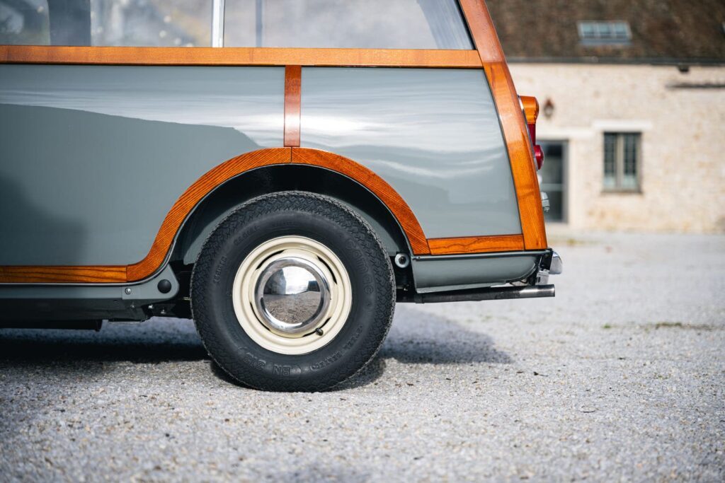 Morris Mini Traveller Flat Roof Tweed Grey 1962 à vendre restauration intégrale origine occasion My Mini Revolution Paris