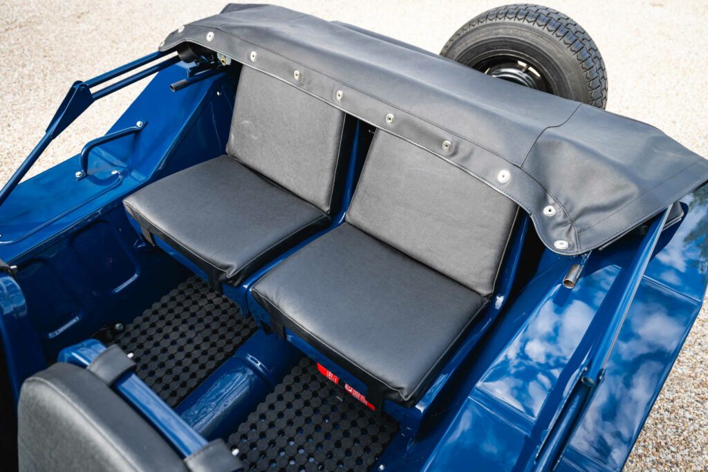 1968 Austin Mini Moke MK2 Blue for sale, collector's item, fully restored, Paris, France. Showroom: Houdan Bazainville, USA. Classics Mini, My Mini Revolution